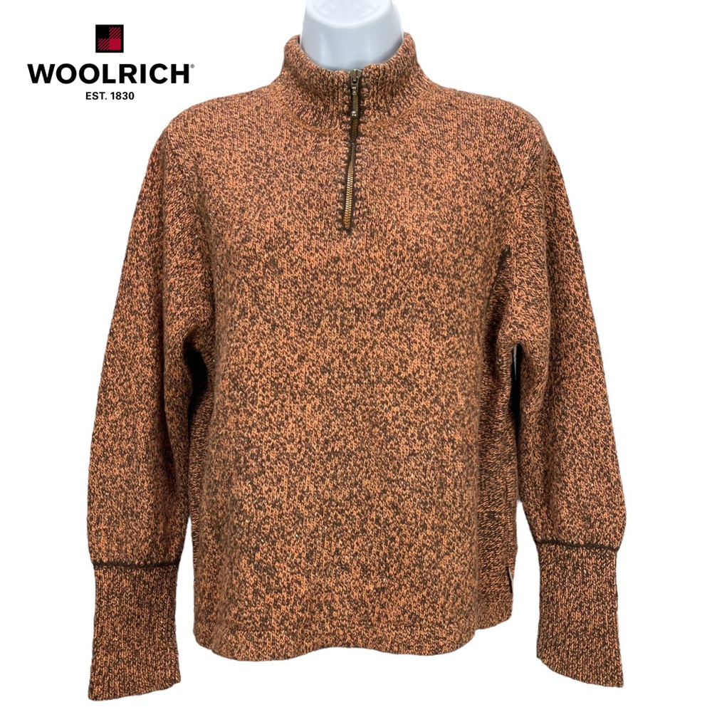 Woolrich Women’s Large Amberglow‎ Heather 1/4 Zip Pullover Sweater Warm Knit